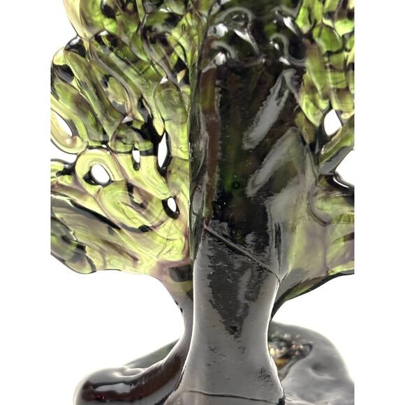 VTG Green 24% Lead Crystal Christmas Tree Peter Kaspar Art Glass Unique Rare - Picture 14 of 16